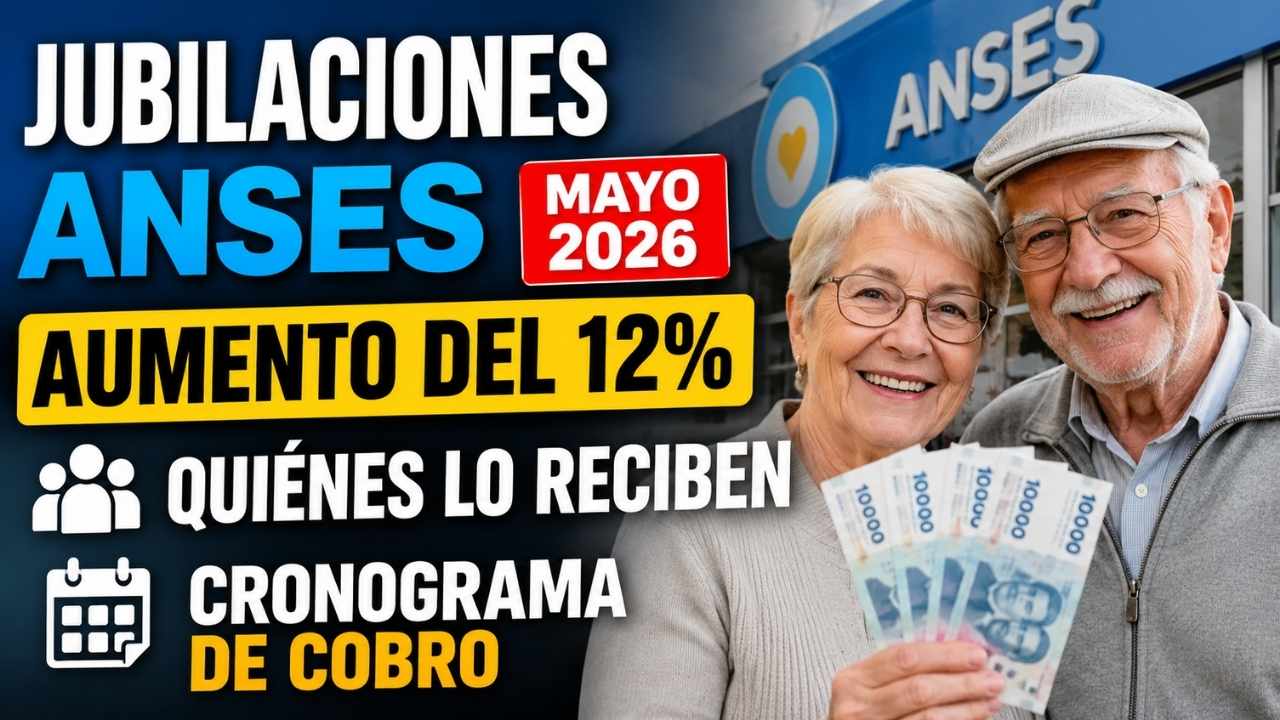 Jubilaciones ANSES mayo 2026: aumento del 12%, quiénes lo reciben y cronograma de cobro