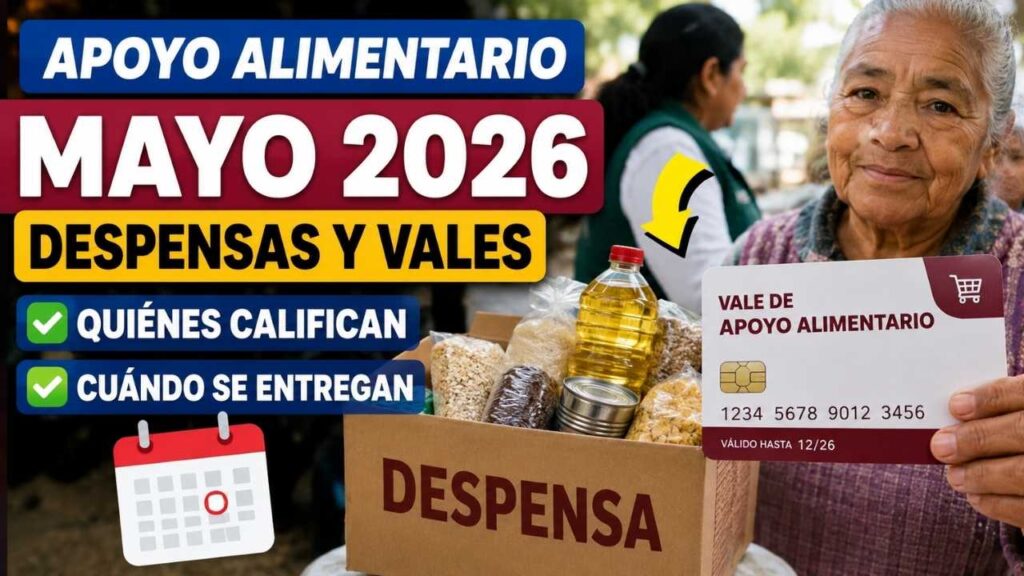 Apoyo alimentario mayo 2026: despensas y vales, quiénes califican y cuándo se entregan