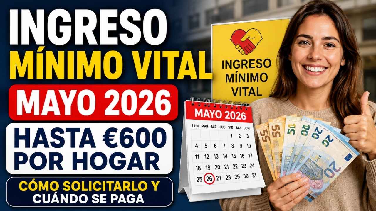 Ingreso Mínimo Vital mayo 2026: hasta €600 por hogar, cómo solicitarlo y cuándo se paga