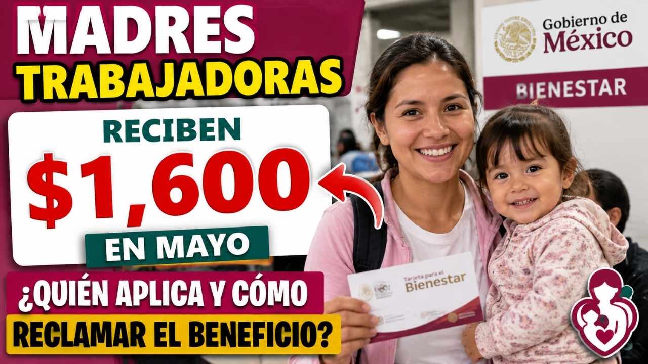 Madres trabajadoras reciben $1,600 en mayo, quién aplica y cómo reclamar el beneficio