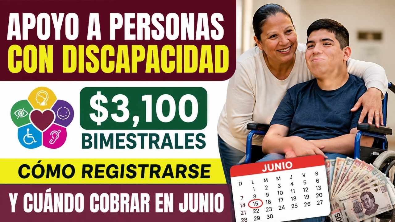 Apoyo a personas con discapacidad: $3,100 bimestrales, cómo registrarse y cuándo cobrar en junio